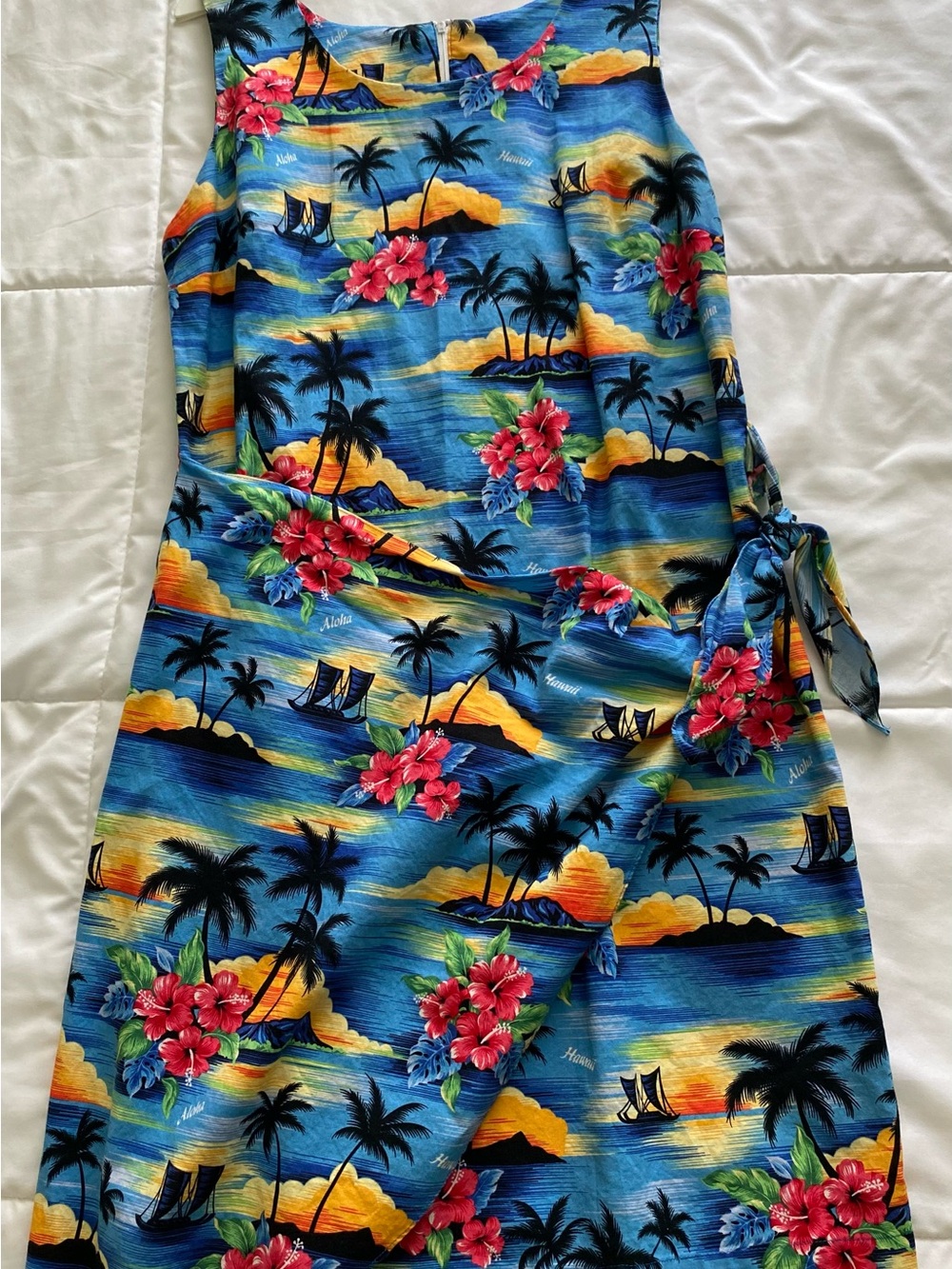 KIINI Blue Tropical Print One-Piece with Pink Floral Accents